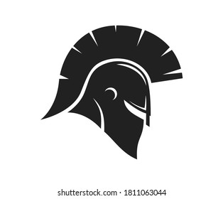 spartan icon vector isolated on white. knight helmet logo elements.