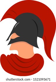 Spartan, illustration, vector on white background.