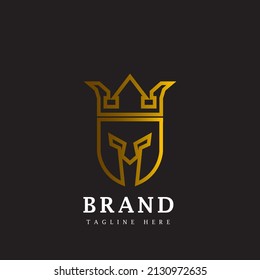 spartan king logo design icon vector 