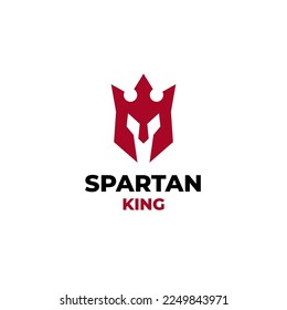 Spartan king logo design vector illustration