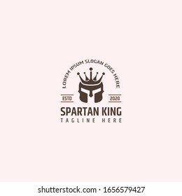 Diseño de plantilla de icono del logotipo de Spartan King en ilustración vectorial.