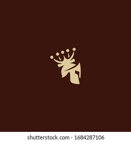 Spartan king logo icon template design in Vector illustration 