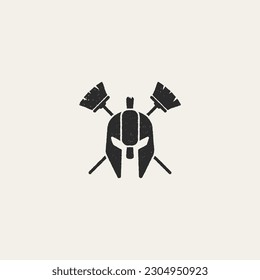 Plantilla vectorial de diseño de logotipo de cocina espartana
