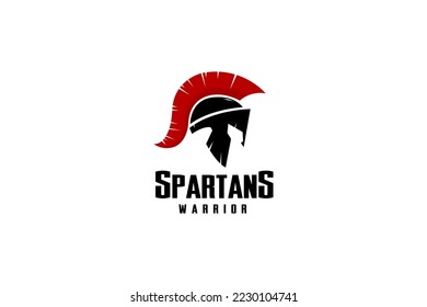 Logo-Design der Spartan Knight Army Helmet, Sparta oder Roman Warrior Mask