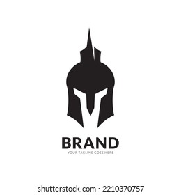 spartan knight helmet logo design.