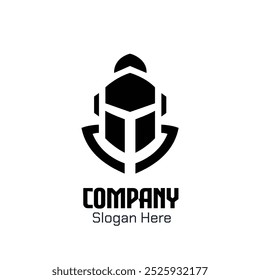 spartan knight with helmet vector logo