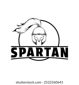 spartan knight logo design conceito vintage estilo