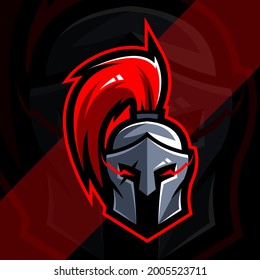 Spartan knight mascot logo esports design