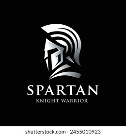 Spartan Knight Soldier, símbolo del guerrero griego sobre fondo negro