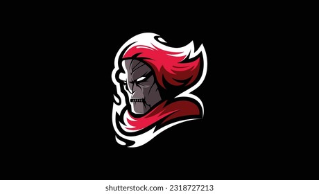 Spartan Knight warrior head logo template