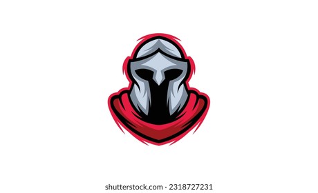 Spartan Knight warrior head logo template