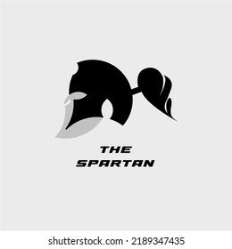Spartan Knight Warrior Silhouette, Greek Soldier in black mask