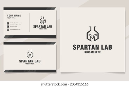 Plantilla de logotipo de laboratorio espartano en estilo monograma