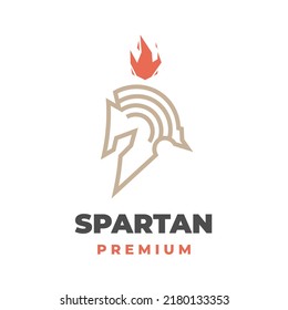 Spartan line art simple illustration logo