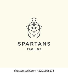 Spartan line logo icon design template flat vector