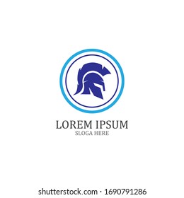 spartan logo black Gladiator and vector design helmet and head
