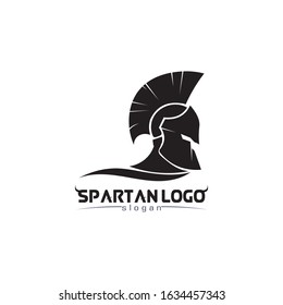 spartan logo black Glaiator and vector design helmet and head 