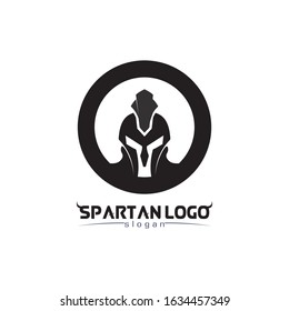 spartan logo black Glaiator and vector design helmet and head 
