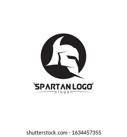 spartan logo black Glaiator and vector design helmet and head 