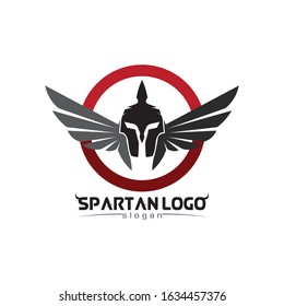 spartan logo black Glaiator and vector design helmet and head 