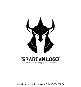 spartan logo black Glaiator and vector design helmet and head 