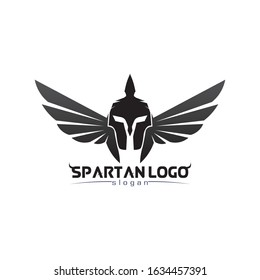 spartan logo black Glaiator and vector design helmet and head 