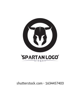 spartan logo black Glaiator and vector design helmet and head 