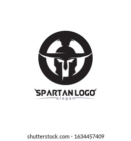 spartan logo black Glaiator and vector design helmet and head 