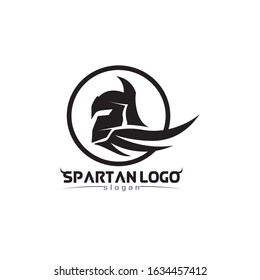 spartan logo black Glaiator and vector design helmet and head 