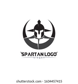 spartan logo black Glaiator and vector design helmet and head 