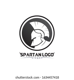 spartan logo black Glaiator and vector design helmet and head 