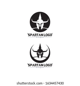 spartan logo black Glaiator and vector design helmet and head 