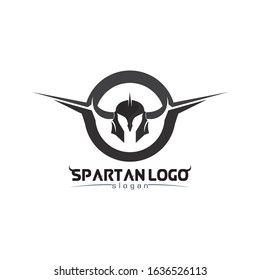 spartan logo black Glaiator and vector design helmet and head 