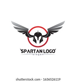 spartan logo black Glaiator and vector design helmet and head 
