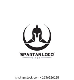 spartan logo black Glaiator and vector design helmet and head 