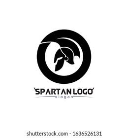 spartan logo black Glaiator and vector design helmet and head 