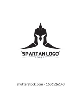spartan logo black Glaiator and vector design helmet and head 