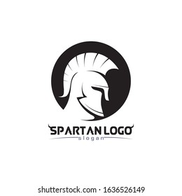 spartan logo black Glaiator and vector design helmet and head 