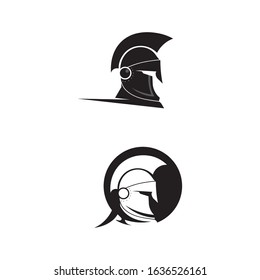 spartan logo black Glaiator and vector design helmet and head 