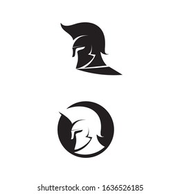 spartan logo black Glaiator and vector design helmet and head 
