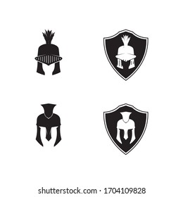 spartan logo black Glaiator and vector design helmet and head 