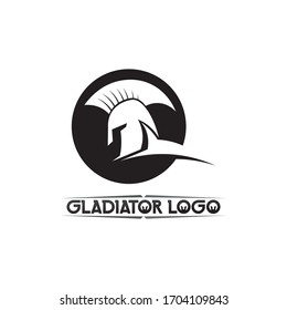 spartan logo black Glaiator and vector design helmet and head 