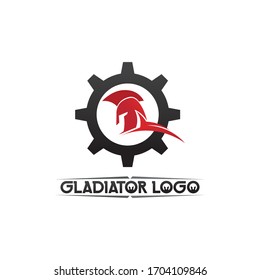 schwarzer Glaiator und Vektorillustration-Design-Helm und Kopf 