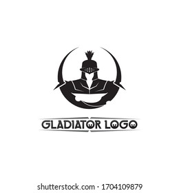 spartan logo black Glaiator and vector design helmet and head 