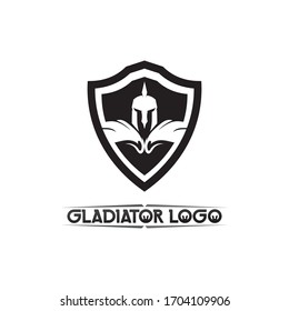 Spartan Logo schwarz Glaiator und Vektordesign Helm und Kopf 