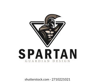 spartan logo creative design concept guardian strong helmet