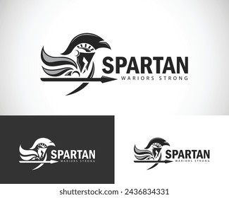 espartano logo creativo casco diseño concepto soldado
