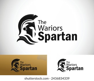 spartan logo creative helmet design concept soldier