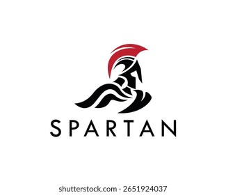 spartan logo creative helmet fighter strong design concept