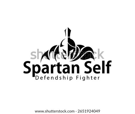 spartan logo creative helmet fighter strong design concept